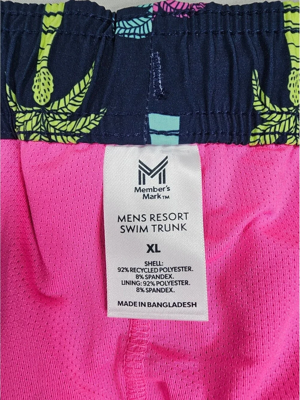 Member's Mark Men's Resort Swim Palm Tree Trunk XL.  NWT